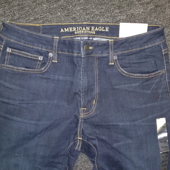 AEO Mens Orig Straight Extreme Flex  - Medium Indigo No. 4165 - 38x30 - NWT - Picture 4 of 6